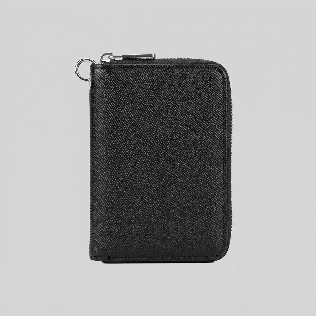 Porte Cartes Étui Homme — gros plan sur la matière cuir Saffiano grainé