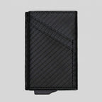 Porte Cartes Rigide Cuir Homme — simili cuir effet fibre de carbone noir, vue principale