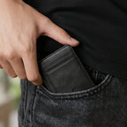 Porte Cartes Homme Compact — ouverture complète, capacité 6 à 8 cartes