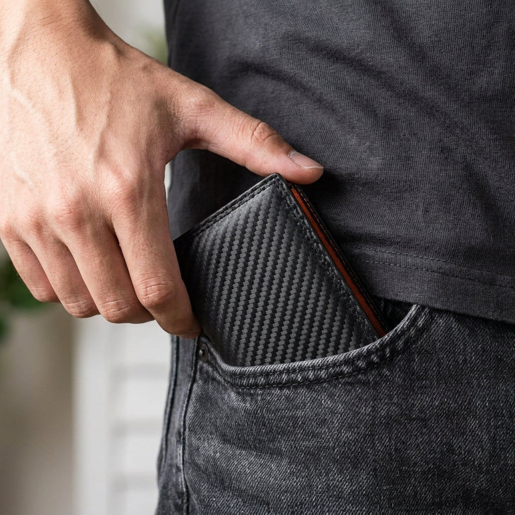 Porte Cartes Homme Sécurisé — ouverture complète, capacité 5 à 7 cartes