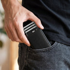 Porte Cartes Anti Piratage Homme — ouverture complète, capacité 4 à 6 cartes protégées