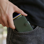 Porte Cartes Cuir Vert Homme — ouverture complète, capacité 4 à 6 cartes