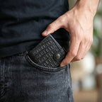 Porte Cartes Cuir Croco Homme — ouverture complète, capacité 4 à 6 cartes