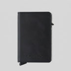 Porte Cartes Cuir Homme Noir — vue de dos et profil fin