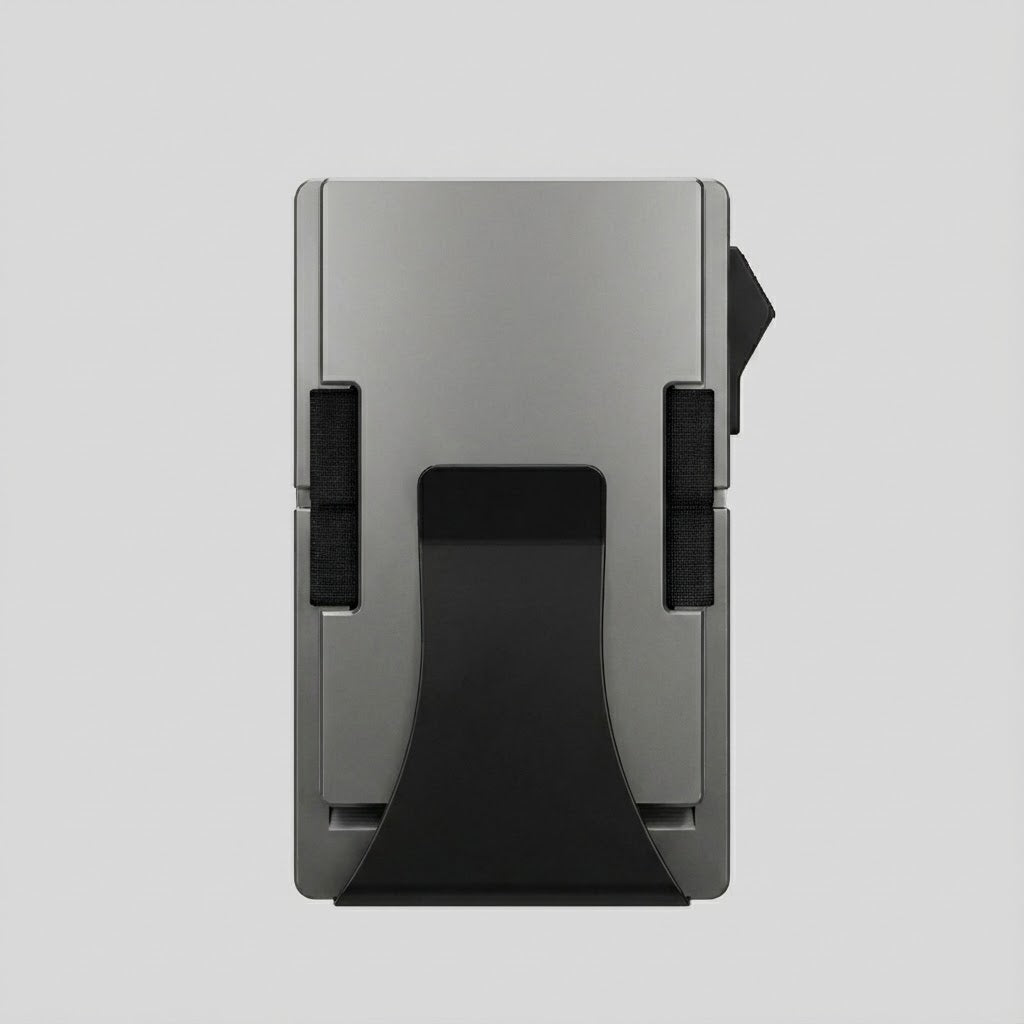Porte Cartes Metal Homme RFID — gros plan sur la matière aluminium anodisé